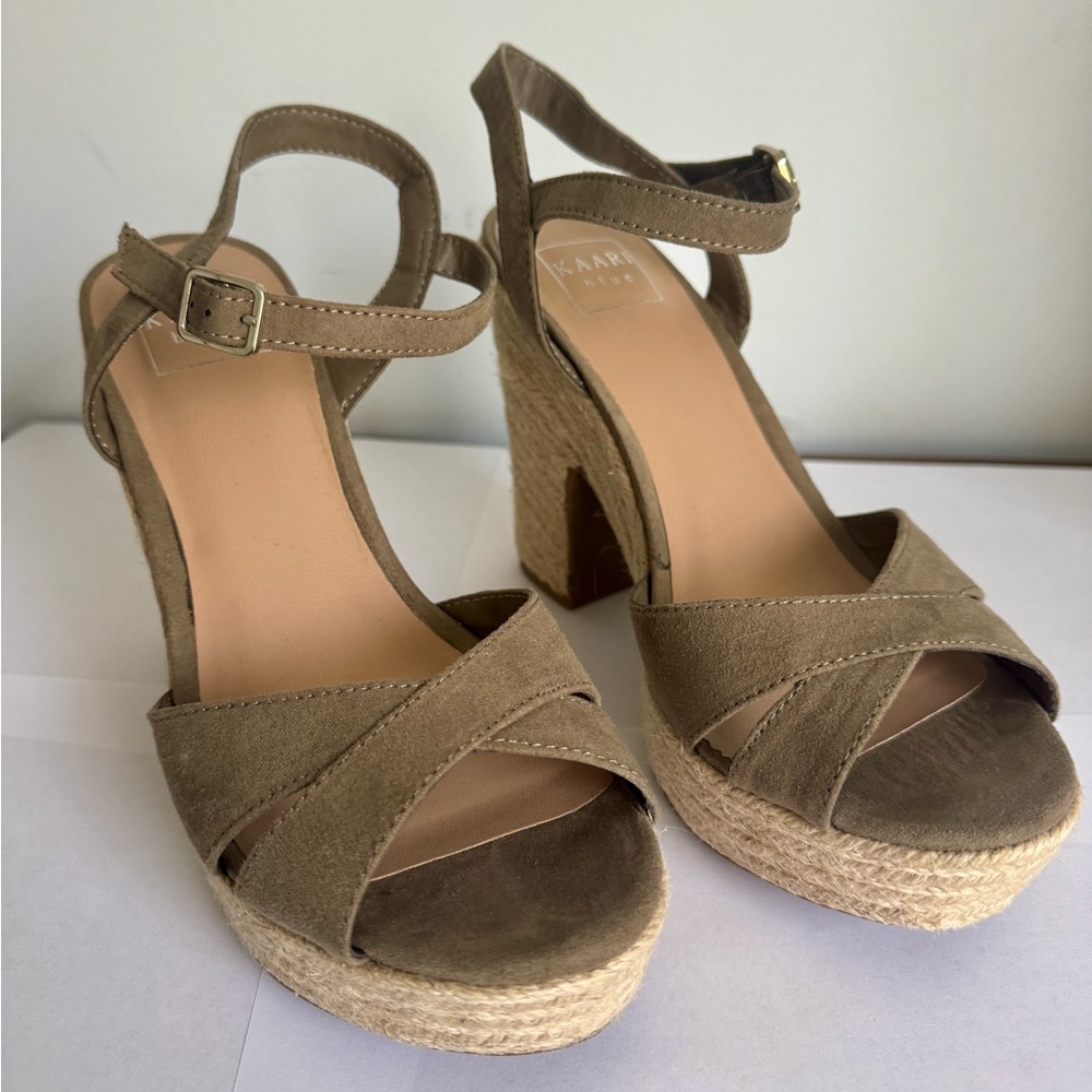 EUC Kaari Blue Heeled Sandals, 8.5